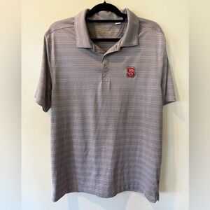Cutter & Buck NC State Gray Striped Polo - Men’s L